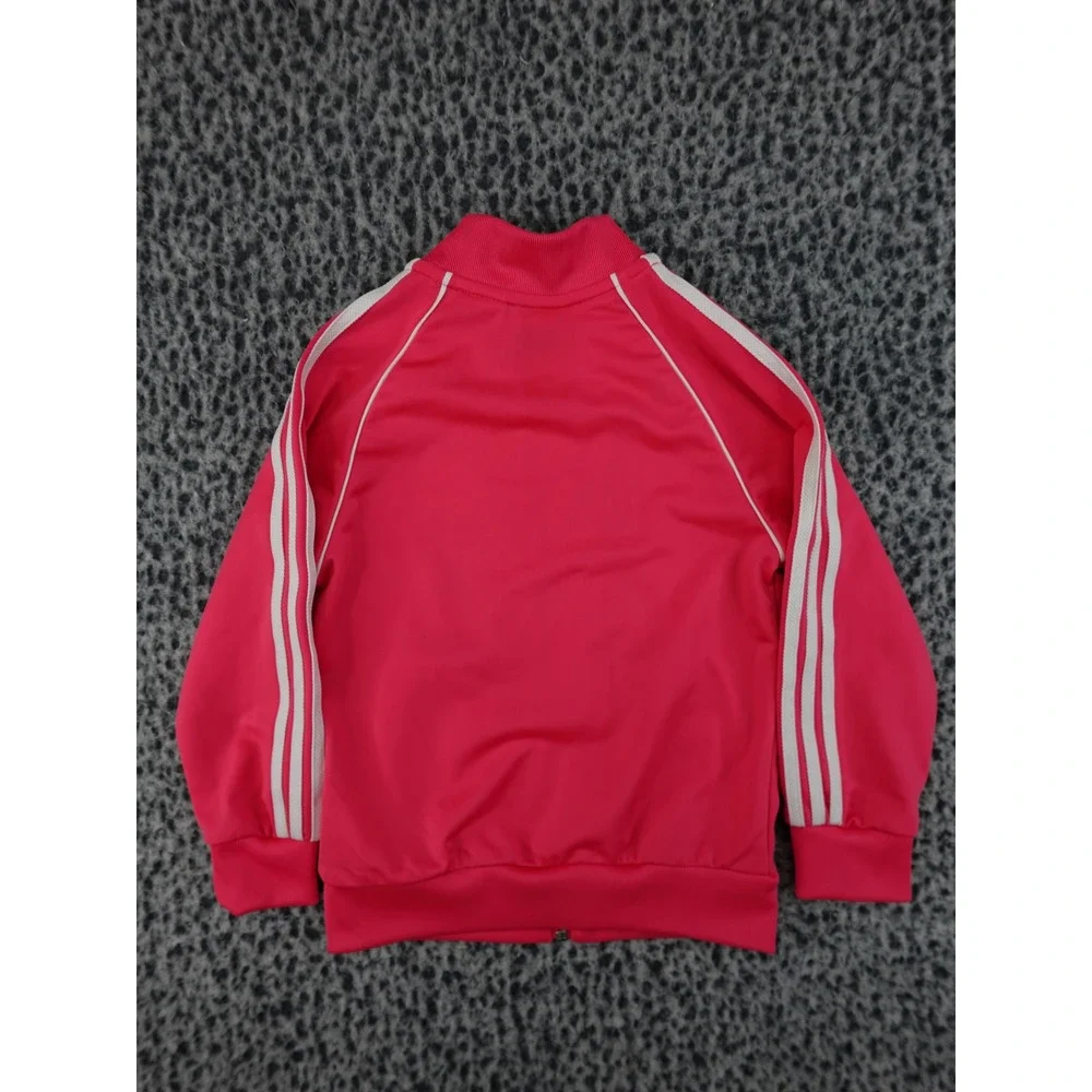 Adidas Track Jacket Toddler 3T Pink Excellent Zip Up Trefoil Logo‎ ED7670
